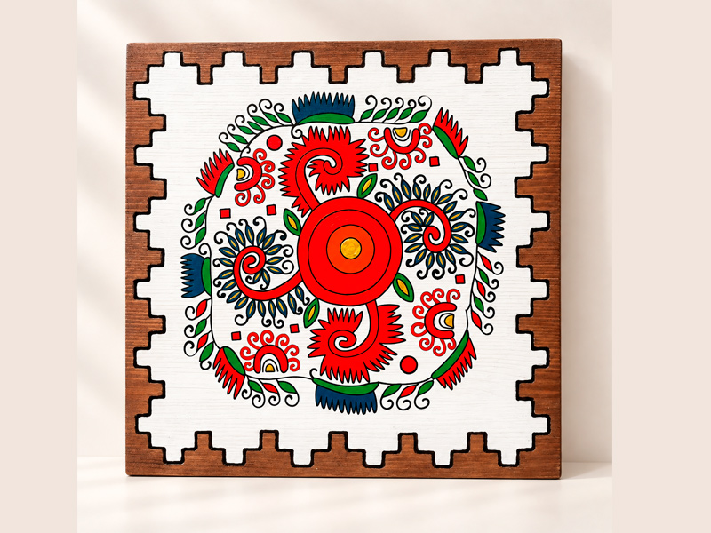 Ръчно рисувана картина с българска шевица от StefArt Stone