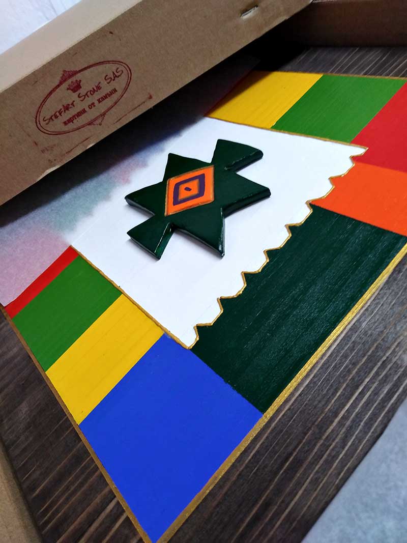 Детайл от геометрията на символа Канатица върху ръчно рисувана картина