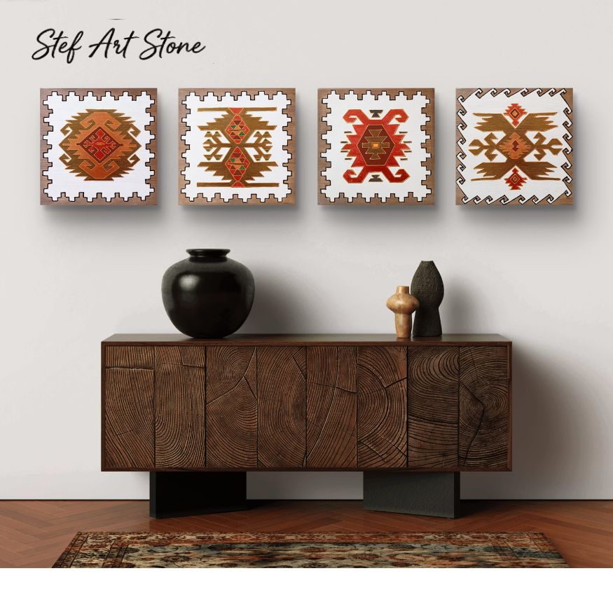 Авторска картина с българска шевица акцент в хола