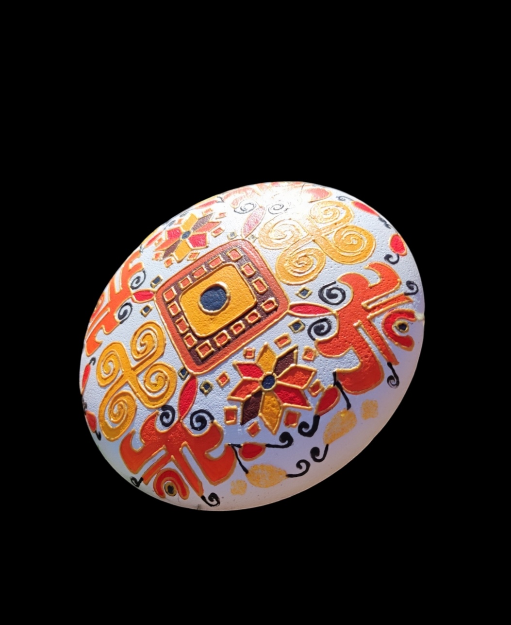 Ръчно рисуван камък талисман с Елбетица от StefArt Stone