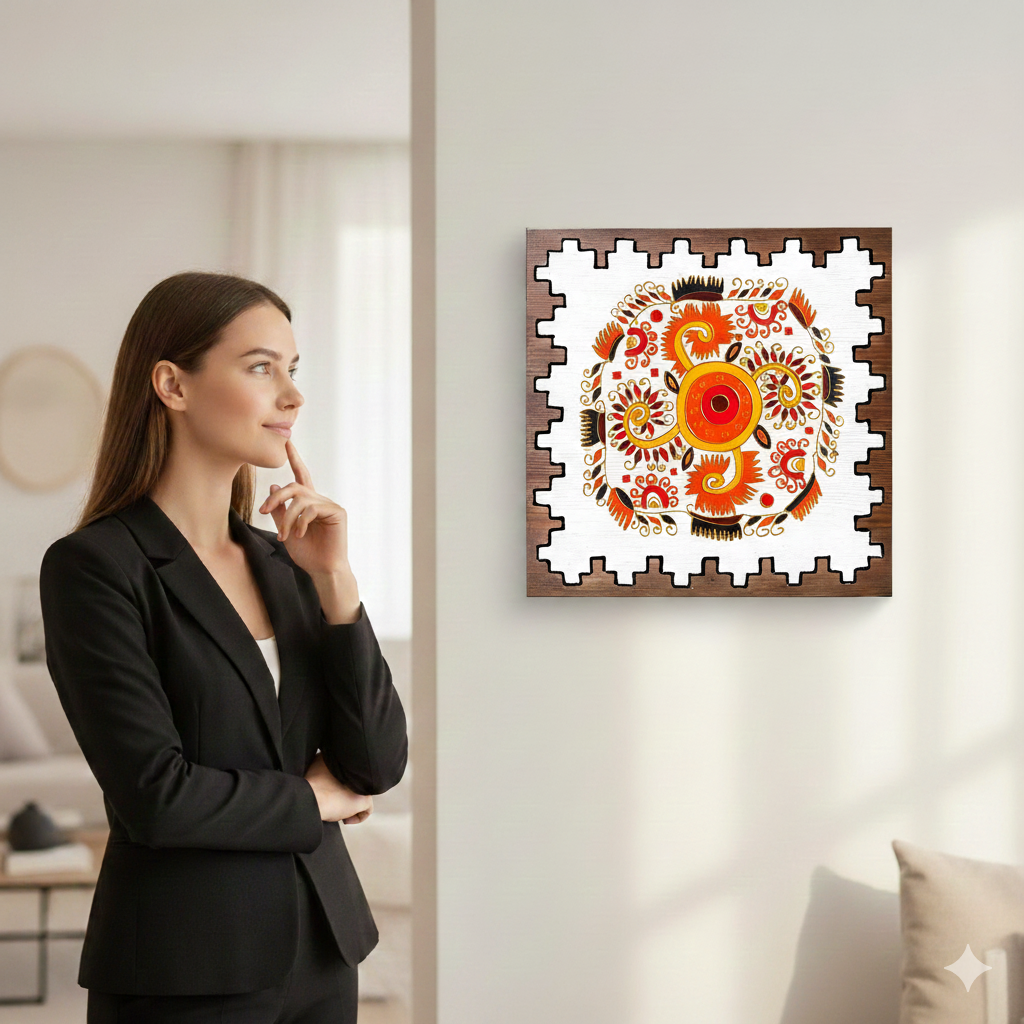 Картина в топли цветове за подобряване на енергията в дома