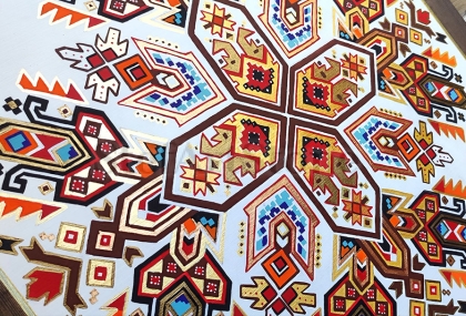 Детайл от авторска картина с шевица Елбетица