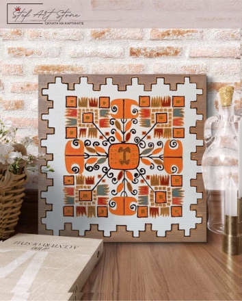 Ръчно рисувана картина „Шевица Елбетица“ 25x25 см, акрил върху дърво