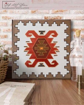 Ръчно рисувана картина ‘Чипровски мотив за стена’ 25×25 см
