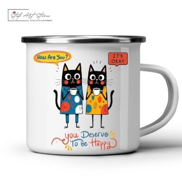 Метално Канче "Щастие и Котки" 