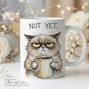  Сърдито Коте с Кафе |Забавни Чаши за Подарък