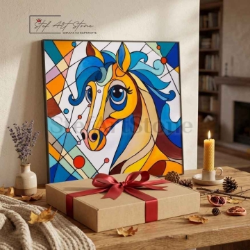 Абстрактна Картина с Кон "Свободен дух" (Опция Комплект)