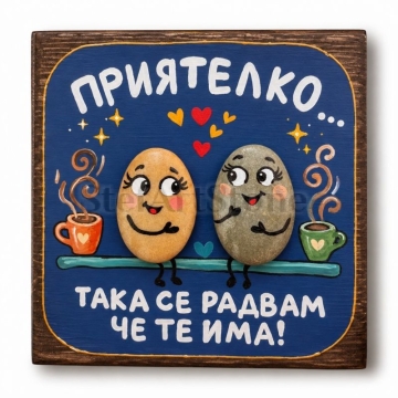 Подарък за най-добра приятелка – картина „Така се радвам, че те има“