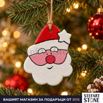 Ръчно изработена коледна играчка Дядо Коледа за елха