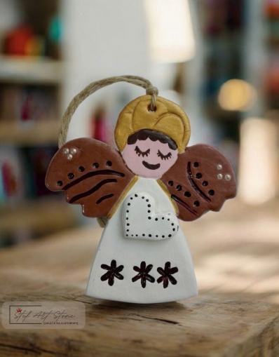 Украса за Елха и Стена - Ръчно Изработен Коледен Ангел 