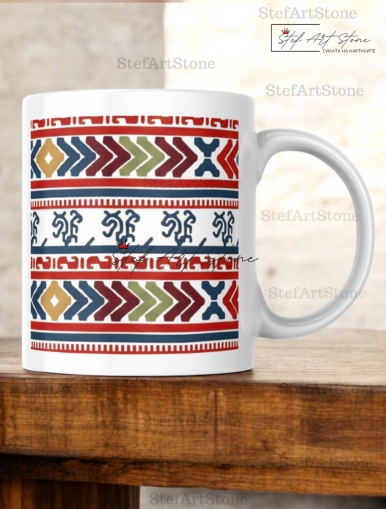 Керамична Чаша за Кафе с Шевица "Венецът на Сокая" – Оригинален Подарък