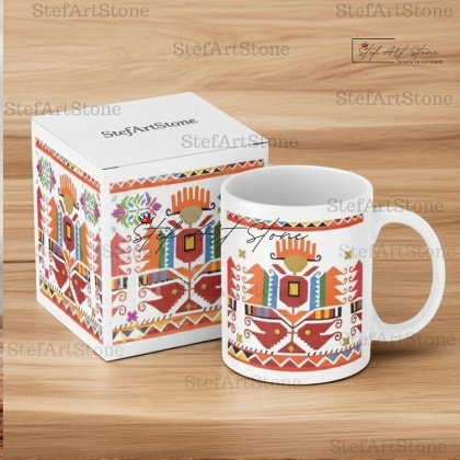 Керамична Чаша с Голяма Шевица от Дупница "Пазители на Слънцето"