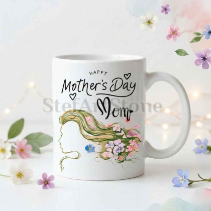 Керамична чаша с нежен дизайн, подходяща за подарък на мама