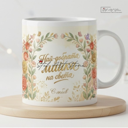 : Чаша за подарък за най-добрата майка с надпис и подаръчна кутия