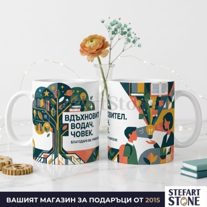 Персонализирана чаша за учител Вдъхновител Водач Човек с име