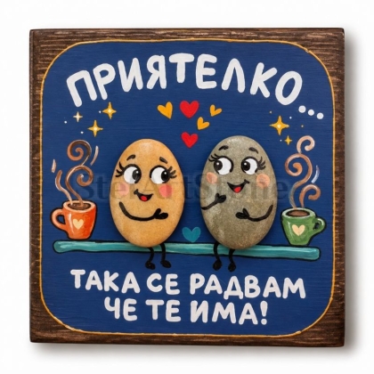 Подарък за най-добра приятелка – картина „Така се радвам, че те има“