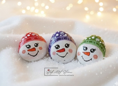 Комплект Коледна декорация със снежен човек 