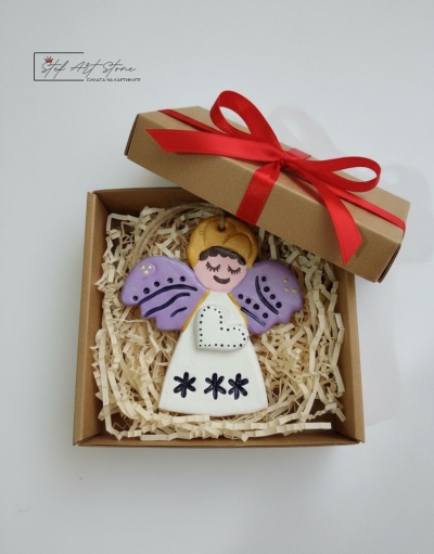 Коледни играчки за елха и декорация на стена с ангелче