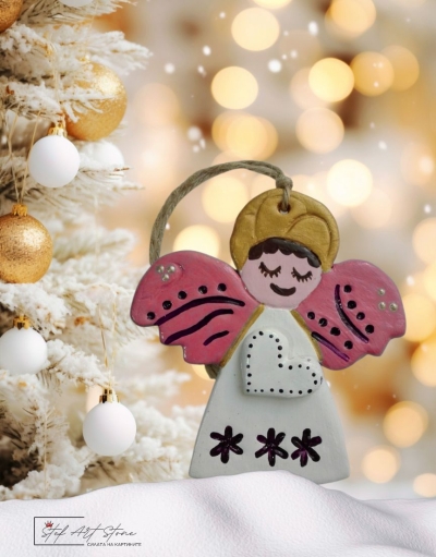Украса за Елха и Стена - Ръчно Изработен Коледен Ангел 