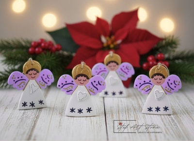 Украса за Елха и Стена - Ръчно Изработен Коледен Ангел 