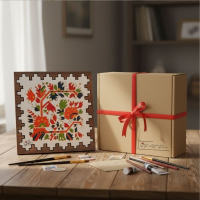 Картина с шевица "Дървото на Живота" – Серия Етно (Назъбен борд)