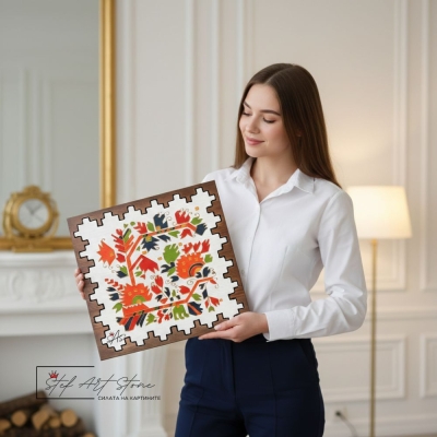 Картина с шевица "Дървото на Живота" – Серия Етно (Назъбен борд)