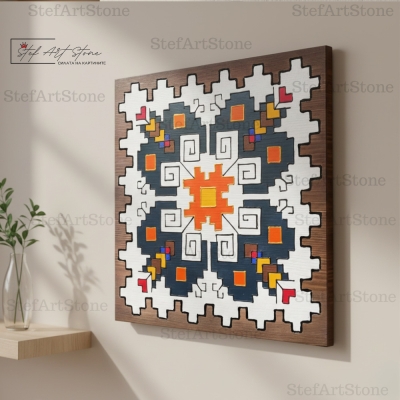 Ръчно рисувана картина Елбетица за стена - символ на хармония