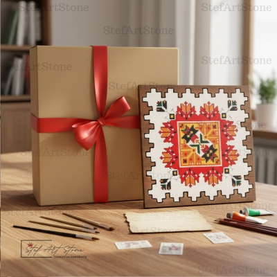 Идея за емоционален подарък: Картина с шевица за рода, кутия и писмо