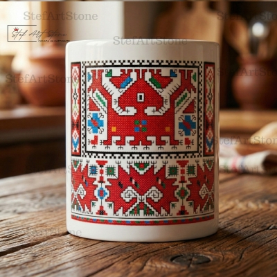 Керамична чаша с мотив Ездачката-Майка от Софийско