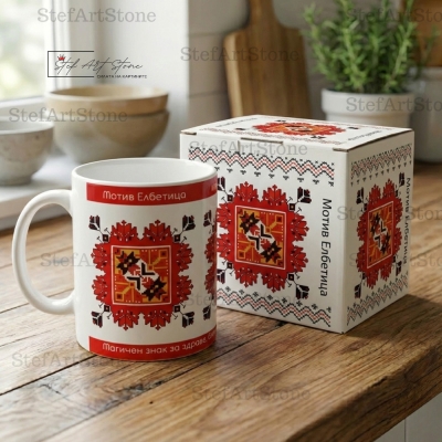 Авторска Чаша с Шевица "Елбетица" (Модел No2) – Знак за Здраве и Защита