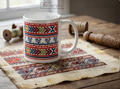 Керамична Чаша за Кафе с Шевица -