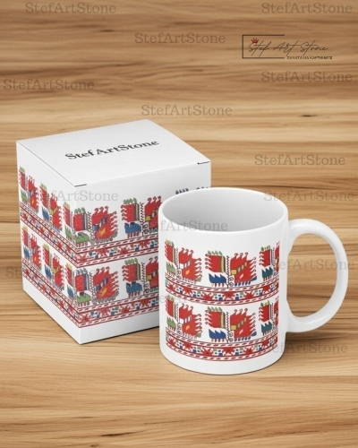 Керамична Чаша с Българска Шевица