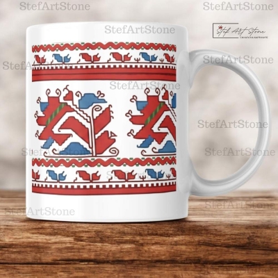 Керамична Чаша с Българска Шевица 