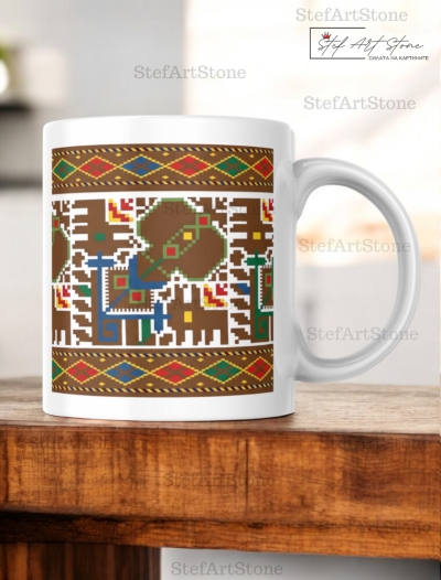 Керамична Чаша с Плевенска Шевица 