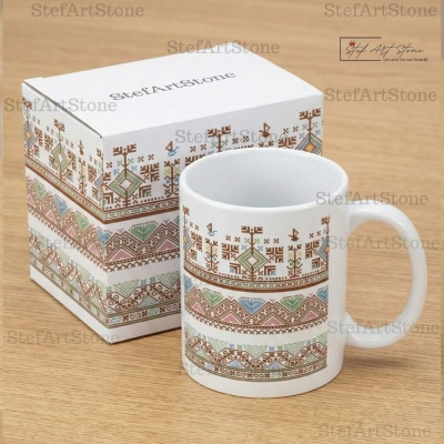 Керамична Чаша с Плевенска Шевица "Нежна Хармония" 