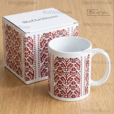 Керамична Чаша със Софийска Шевица "Стълбата на Живота"