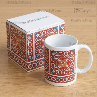 Керамична Чаша с Надпис "Българска Шевица" и Елбетица