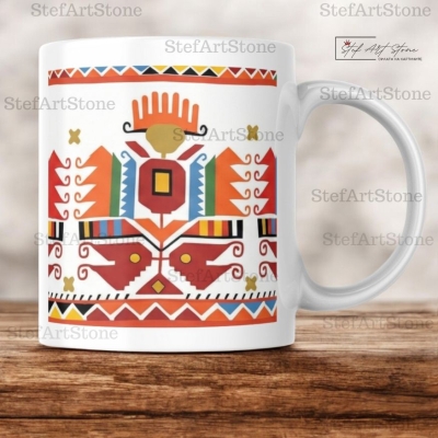 Керамична Чаша с Голяма Шевица от Дупница "Пазители на Слънцето"