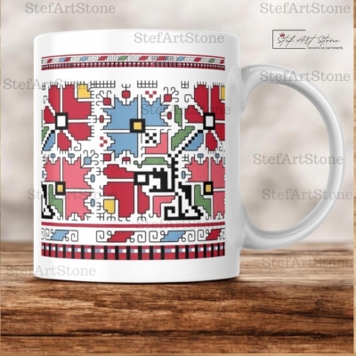 Керамична Чаша с Видинска Шевица (Кулска) "Северняшка Плетеница" 