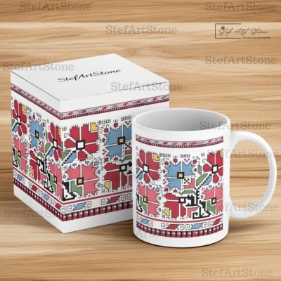 Керамична Чаша с Видинска Шевица (Кулска) "Северняшка Плетеница" 