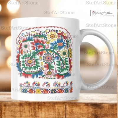 Керамична Чаша със Софийска Писана Шевица "Градината на Живота" 