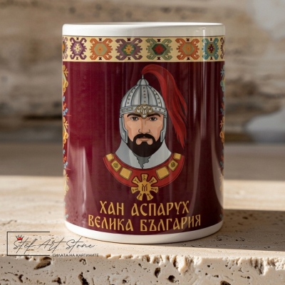 Чаша "Хан Аспарух" с Чипровски Мотив "Зелка" – Патриотичен Подарък