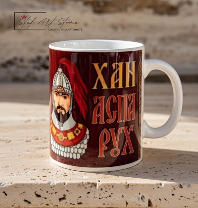 Чаша "Хан Аспарух и Розетата от Плиска" –  Български Чаши Сувенир