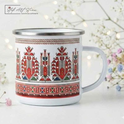 Метално Канче с Родопска Шевица – "Дървото на Живота"