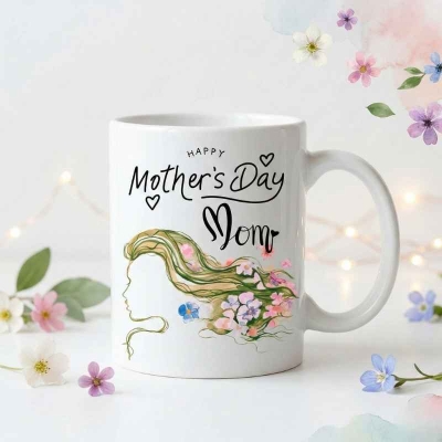 Керамична чаша с нежен дизайн, подходяща за подарък на мама
