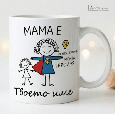 Забавна чаша за подарък за майка от дъщеря с персонализирано име и кутия