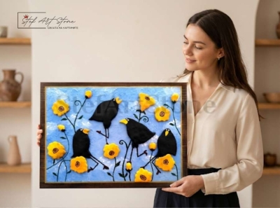 Картина Веселите Врани  Картини за Стена с Птици за Подарък 