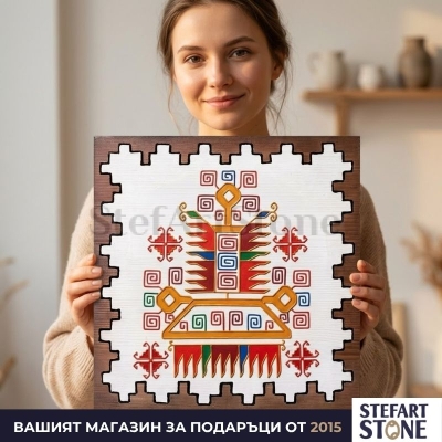 Картина с Ихтиманска шевица „Живи Багри“ в интериор